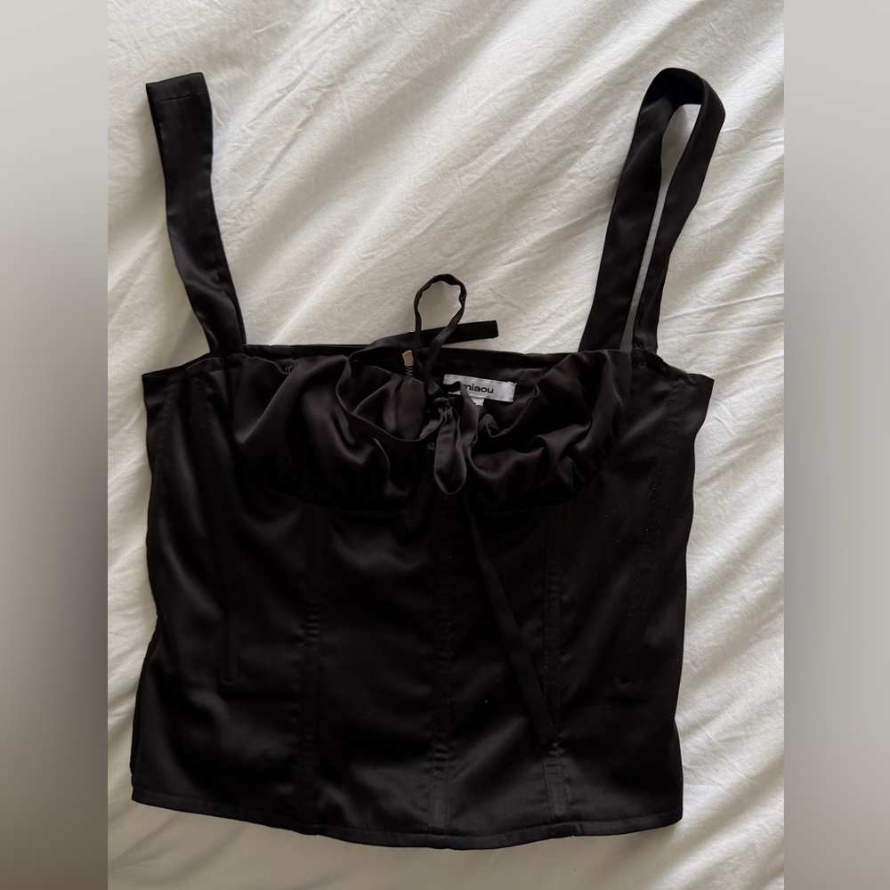 MIAOU BLACK AGNES CORSET TOP SZ SM